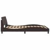 vidaXL Bed Frame "Dover" Dark Brown 140x190 cm Fabric
