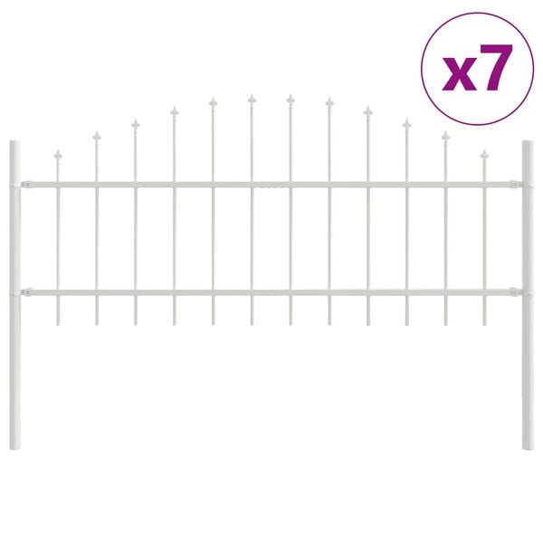 vidaXL Tr&auml;dg&aring;rdsst&auml;ngsel 7 pcs Vit 170 x 140 cm Pulverlackerat st&aring;l