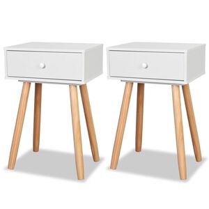 vidaXL S&auml;ngbord 2 st massiv furu 40x30x61 cm vit