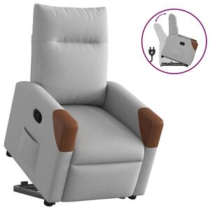vidaXL Reclinerf&aring;t&ouml;lj med uppresningshj&auml;lp molngr&aring; tyg