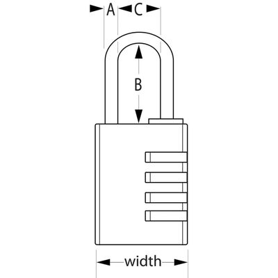 Master Lock Kombinationslås i aluminium svart 40 mm 7640EURDBLKLH
