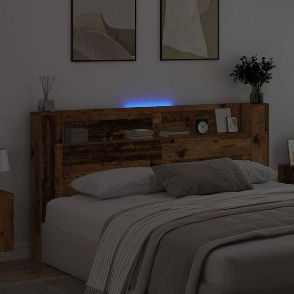 vidaXL Huvudgavel Gammalt trä 200 x 15 x 103,5 cm Konstruerat trä