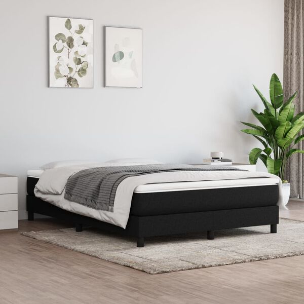 vidaXL Boxspring-sängram svart 140x200 cm tyg