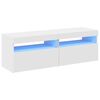vidaXL TV-b&auml;nk med LED-belysning 2 delar vit 60x35x40 cm