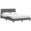 vidaXL Bed with Mattress "Hanko" Dark Grey 140x200 cm Fabric