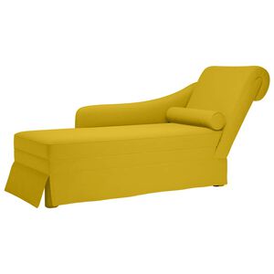 vidaXL Sch&auml;slong med bolster och h&ouml;ger armst&ouml;d gul sammet