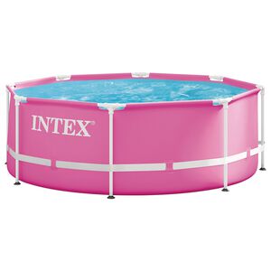 INTEX Metallram ovanmarkspool Rosa 244 x 76 cm PVC