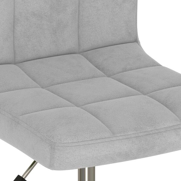 vidaXL Snurrbara matstolar 6 st ljusgr&aring; sammet