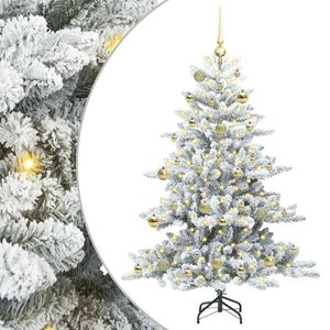 vidaXL Plast Hingad Julgran med 150 LED-lampor Vit 150 cm PVC och st&aring;l
