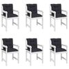 vidaXL Stolsdynor f&ouml;r stolar med l&aring;g rygg 6 st svartrutig tyg