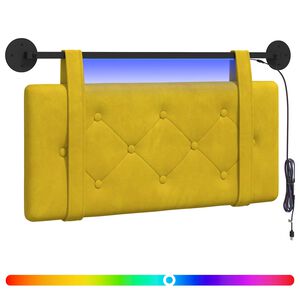 vidaXL H&auml;ngande s&auml;nggavel Med LED-lampa Gul Sammet