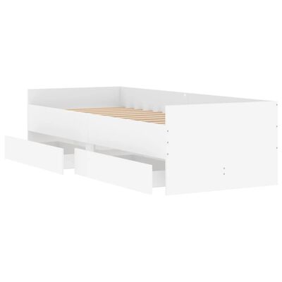 vidaXL Sängram med lådor vit 75x190 cm