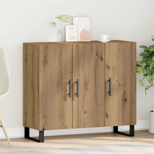 vidaXL Sideboard Artisan Ek 90 x 34 x 80 cm Konstruerat tr&auml;