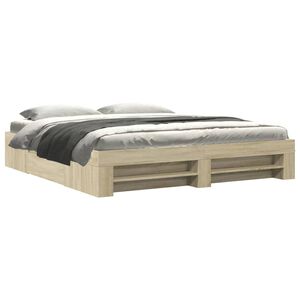 vidaXL S&auml;ngram utan madrass Sonoma ek 180x200cm konstruerat tr&auml;