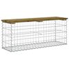 vidaXL Tr&auml;dg&aring;rdsb&auml;nk gabion-design 103x31,5x42 cm impregnerad furu