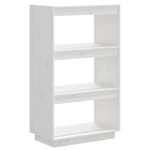 vidaXL Bokhylla/Rumsavdelare vit 60x35x103 cm massiv furu