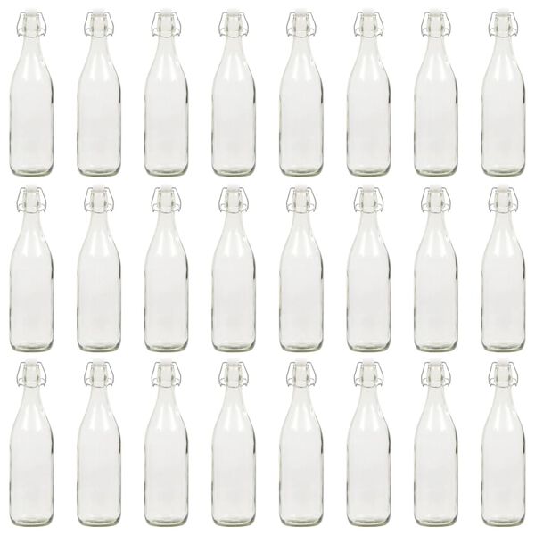 vidaXL Glasflaska med lock 24 st 1 liter