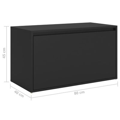 vidaXL Hallbänk svart 80x40x45 cm spånskiva
