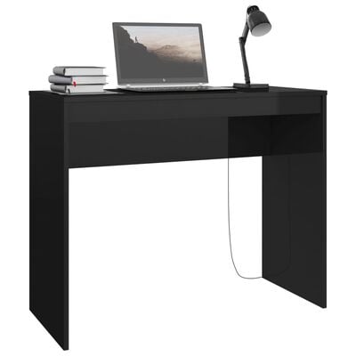 vidaXL Skrivbord svart högglans 90x40x72 cm konstruerat trä