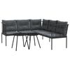 vidaXL Tr&auml;dg&aring;rdssoffa med dynor svart st&aring;l och textilen