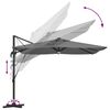 vidaXL Roma Parasol med LED -remsljus Antracit 286 x 285 x 270 cm