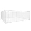 vidaXL Hundg&aring;rd f&ouml;r utomhusbruk galvaniserat st&aring;l 570x570x185 cm