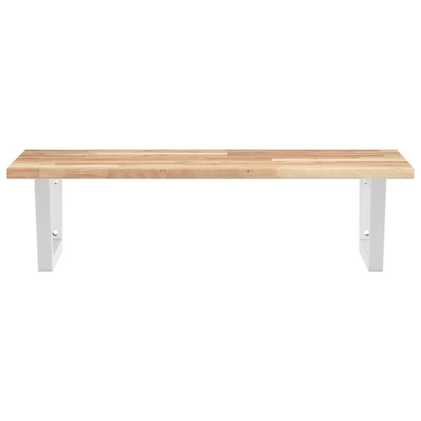 vidaXL V&auml;ggmonterad handfatshylla st&aring;l och massivt akaciatr&auml;