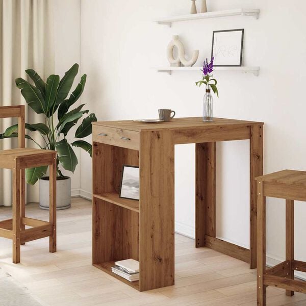 vidaXL Barbord artisian-ek 102x70x103,5 cm konstruerat tr&auml;