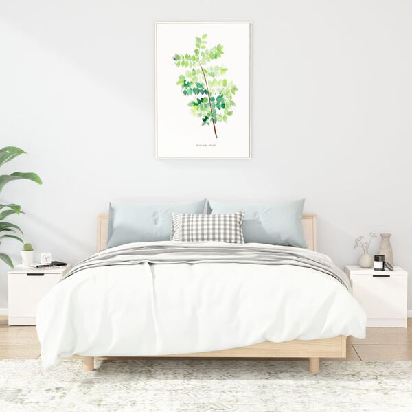 vidaXL S&auml;ngbord 2 st vit h&ouml;gglans 40x39x40 cm