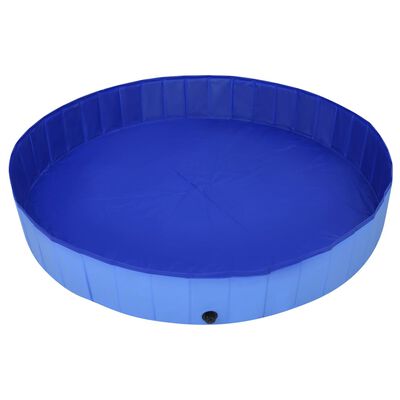 vidaXL Hopfällbar hundpool blå 200x30 cm PVC