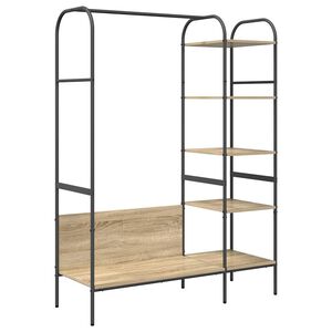 vidaXL Kl&auml;dh&auml;ngare med hylla Brun 120 x 44 x 160 cm Konstruerat tr&auml;