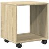 vidaXL Sk&aring;p med hjul sonoma-ek 37x33x42,5 cm konstruerat tr&auml;
