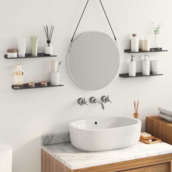 vidaXL Flytande hylla V&auml;ggmonterad 4 pcs Svart 40 x 9 x 2,5 cm St&aring;l