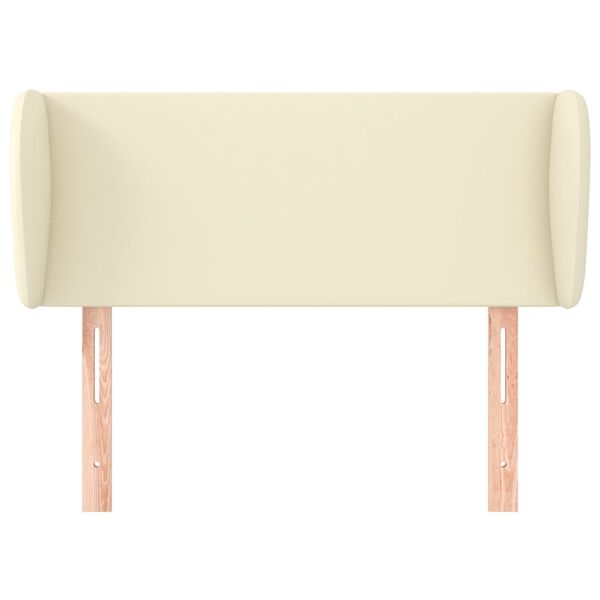 vidaXL S&auml;nggavel med kanter gr&auml;ddvit 93x23x78/88 cm konstl&auml;der