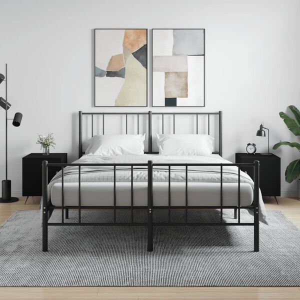 vidaXL S&auml;ngbord 2 st svart 40x40x50 cm konstruerat tr&auml;