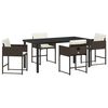 vidaXL Tr&auml;dg&aring;rdsm&ouml;belset 5 pcs Brun konstrotting
