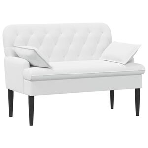 vidaXL Loveseat med knapprapport Vit 111 x 68 x 80 cm Tyg