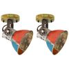 vidaXL Industriell v&auml;gglampa/taklampa 2 st &aring;tervunnet 17x24 cm E27