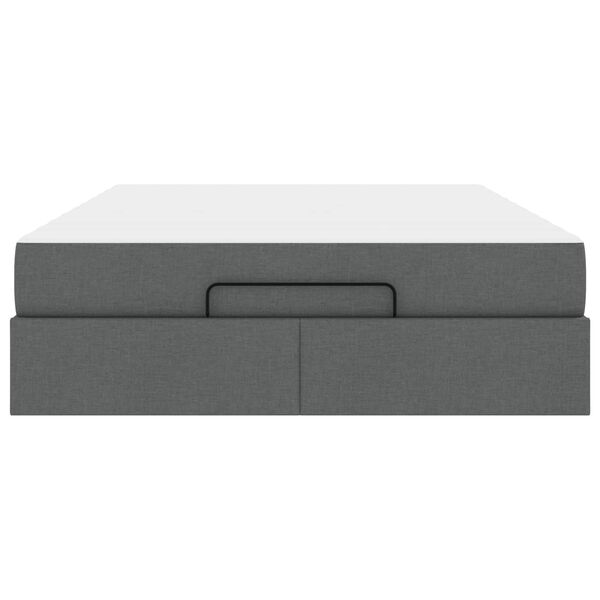 vidaXL S&auml;ngram med madrass med madrass 2 pcs D&auml;mpad Gr&aring; tyg