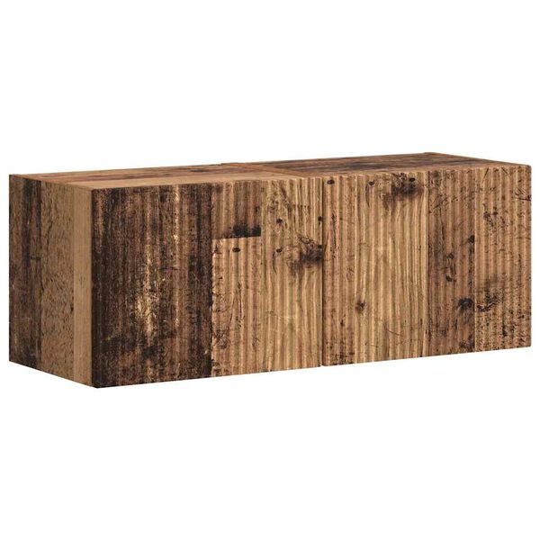 vidaXL TV V&auml;gghylla V&auml;ggmonterad 2 pcs Gammalt tr&auml; 60 x 31 x 29.5 cm