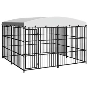 vidaXL Hundg&aring;rd f&ouml;r utomhusbruk med tak 300x300x210 cm