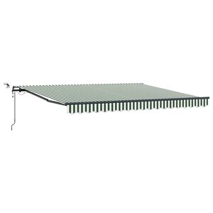 vidaXL Utdragbar markis Gr&ouml;n och Vit 400 &times; 300 cm Polyester
