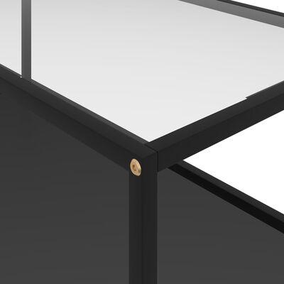 vidaXL Soffbord genomskinligt och svart 100x50x35 cm härdat glas