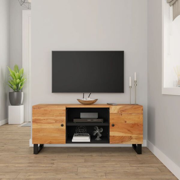vidaXL Tv-b&auml;nk 105x33x46 cm massivt akaciatr&auml;