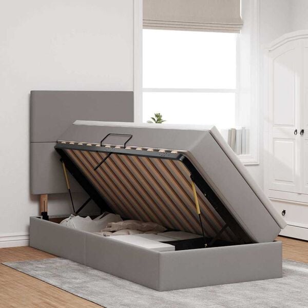 vidaXL F&ouml;rvaringss&auml;ng med madrass Taupe 90 x 200 cm Polyester