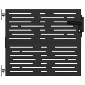 vidaXL Tr&auml;dg&aring;rdsgrind 85 x 100 cm Pulverlackerad st&aring;l Svart L&aring;sbar