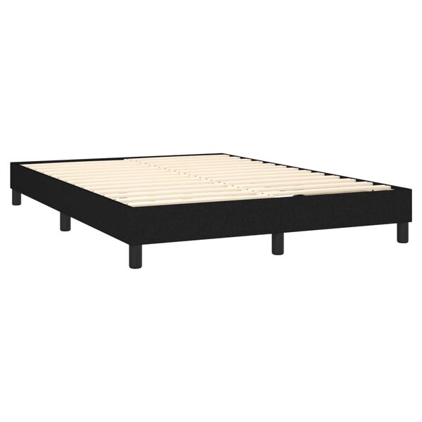 vidaXL Boxspring-sängram svart 140x200 cm tyg
