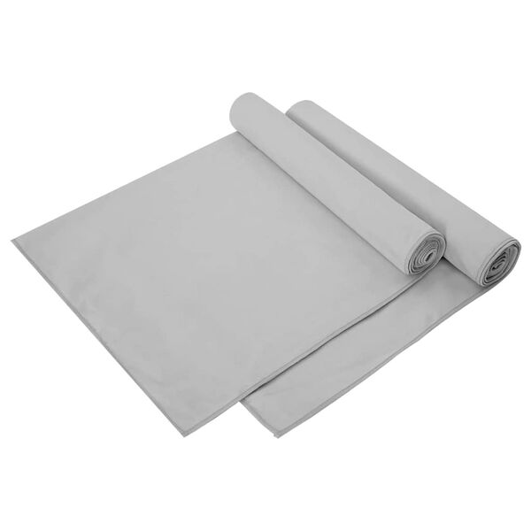 vidaXL Sporthanddukar 2 pcs Gr&aring; 140 x 70 cm Polyester och polyamid