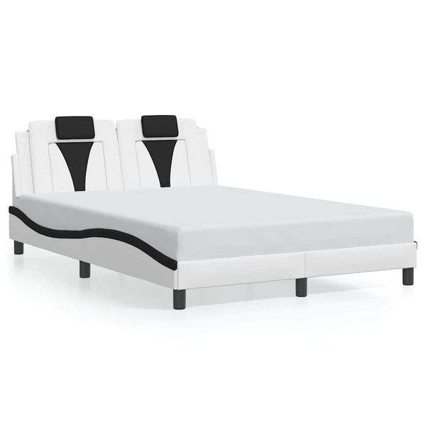 vidaXL Bed Frame "Viana" without Mattress White and Black 120x200 cm Faux Leather