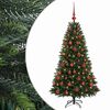 vidaXL Konstgjord julgran med kulor 120 cm 150 LED-lampor Varmvit
